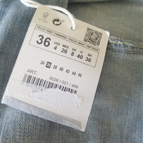 Zara basic distressed Midrise skinny jean size 4 - Picture 6 of 8
